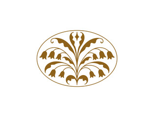 Vector set of logo design templates and graphic elements, organic cosmetics, floral illustration in simple linear hand drawn style, plants and flowers, natural products emblems