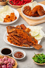Gourami Deep Fried with Crispy Kremes Traditional Indonesian Dish