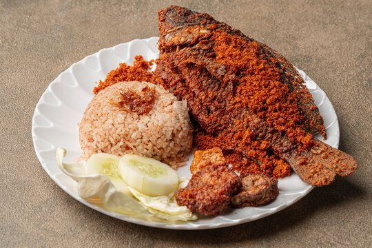 Gourami Deep Fried with Crispy Kremes Traditional Indonesian Dish