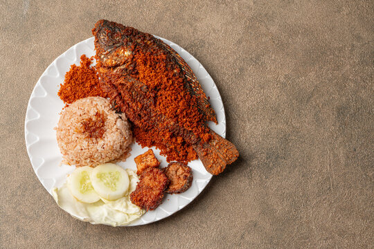Gourami Deep Fried with Crispy Kremes Traditional Indonesian Dish