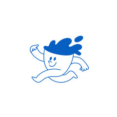 Vector logo and sticker design template, hand drawn doodle sketchy character and mascot, specialty coffee and cafe emblem, happy barista, latte, cappuccino, coffee cup mascot