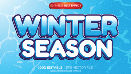 3d text effect winter theme