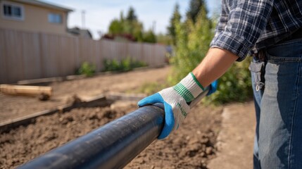 Modular Barrel System Being Connected Beside Shed for Outdoor Project in Residential Area
