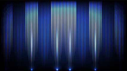 Glowing blue and white vertical light streaks forming a modern futuristic abstract background suitable for digital design