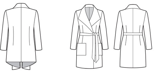 Fitted classic coat with shawl lapel collar