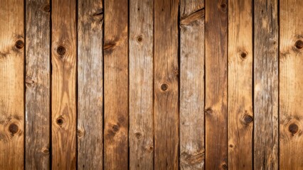 Naklejka premium Vertical wooden planks display richly textured natural grain and prominent knots