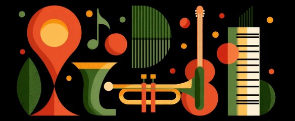 Obraz premium The vibrant black history month jazz concert poster pulses with joy and cultural pride
