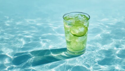 Refreshing lime drink by the pool