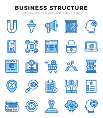 Business Structure Icons bundle. Two Color style Icons. Vector illustration.