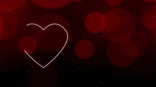 Valentine Neon heart with bokeh light for background 1