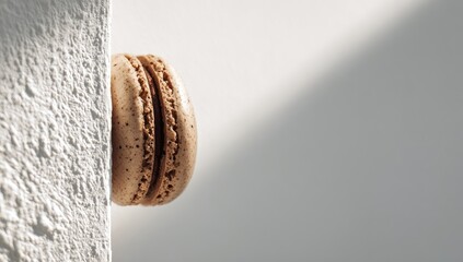 Close-up of a light brown macaron (1)