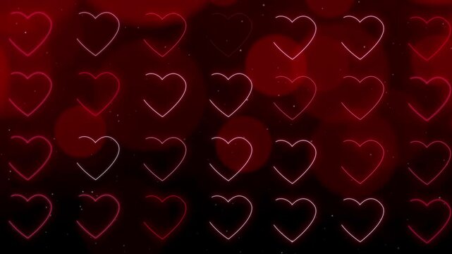 Valentine Neon heart with bokeh light for background 3