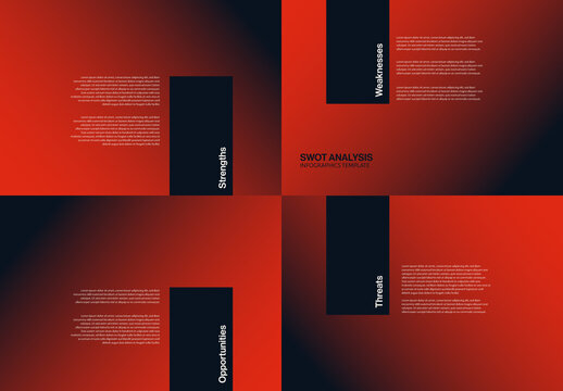 Modern Minimalist Clean Gradient Style SWOT Analysis Infographic Template
