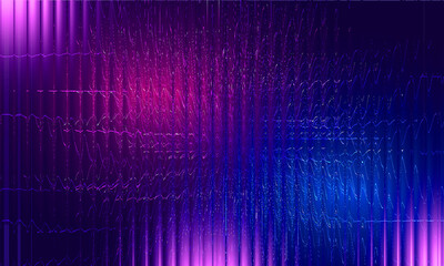 neon purple and blue ribbed glass wave lines modern background illustration