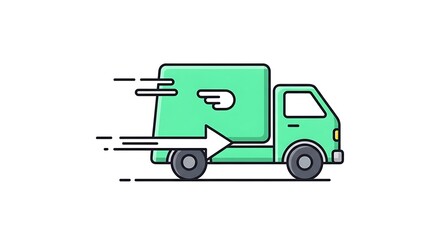 Delivery truck shipping fast transport service logistics distribution vehicle cargo van