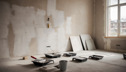 リフォーム中の室内風景・内道工事の風景