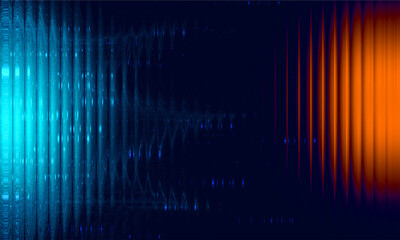 Blue and Orange Futuristic Glass Wave Light Pattern Abstract Background