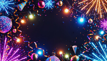 ネオンライトが輝く華やかなグラフィック背景