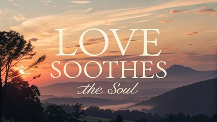 Inspiring Quote About Love Set Against a Sunset Landscape