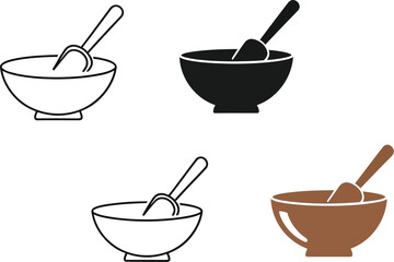 Bowl and spoon icons for food packaging design needs