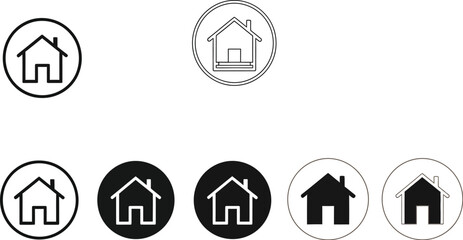 Home icon set for property or real estate designs