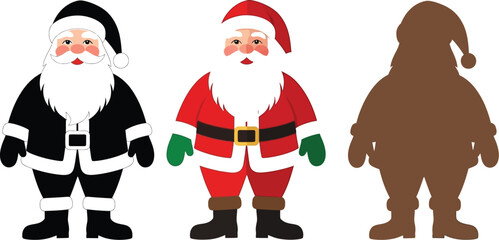 Festive Santa Claus figures for holiday marketing fun