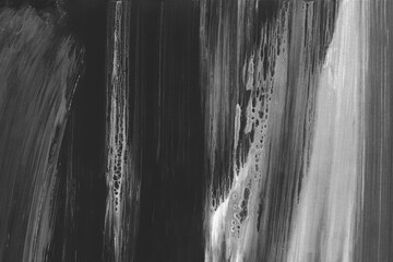 Black and white acrylic paint textures as abstract background.