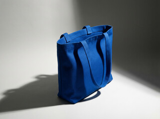 Realistic Blue Canvas Tote Bag Mockup for Branding and Product Display