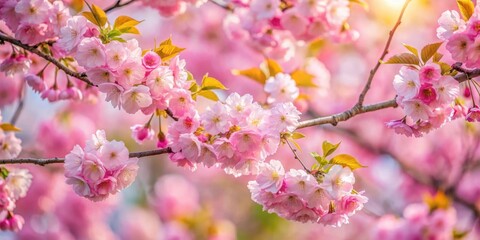 Obraz premium Soft Pink Sakura Blooms on Tree Branches in Spring , nature scenery, spring flowers