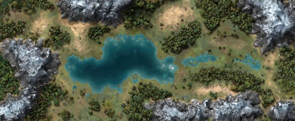 Fantasy battle royale game map ignites excitement with varied terrain and intense strategic zones