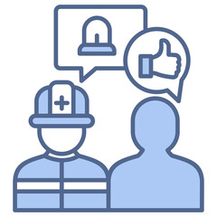 Emergency Communication Blue Icon