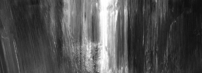 Black and white acrylic paint textures as abstract background or wide wallpaper