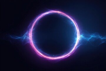 A glowing electric ring emanates vibrant energy on a dark background
