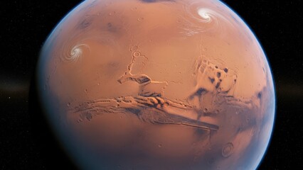 Stunning View of Mars Planet from Orbit