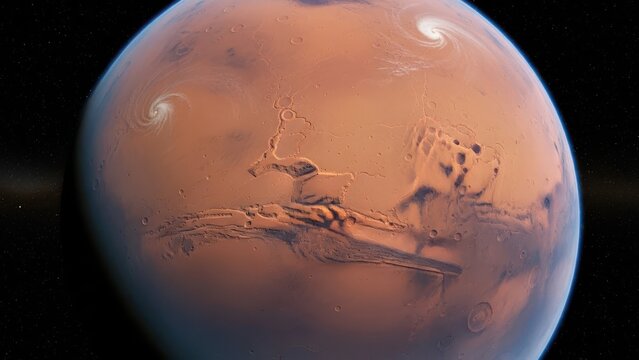 Stunning View of Mars Planet from Orbit