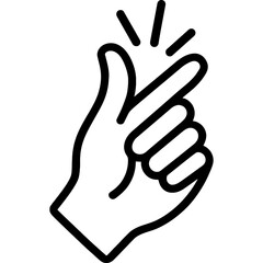 Obraz premium Finger snap position outline icon vector