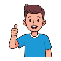 Happy Boy Giving Thumbs Up - Positive Feedback, Approval, and Success Concept