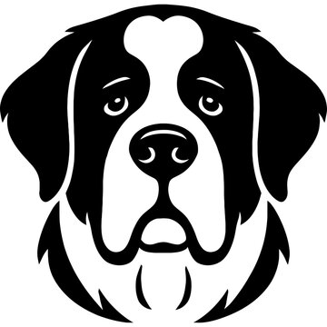 Minimalistic saint bernard head silhouette
