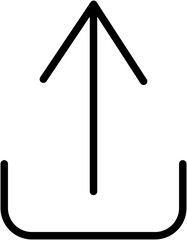 Simple Upload Line Arrow Up Icon Symbol Sign in Clean Simple Outline Line Art Style