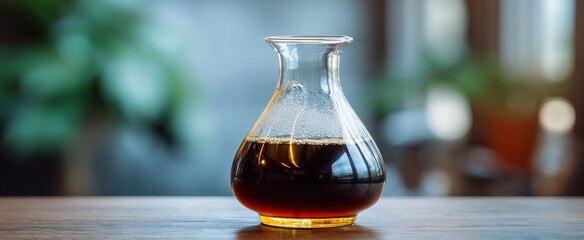 Cold drip coffee slowly brewing in a glass pitcher with a gentle extraction method