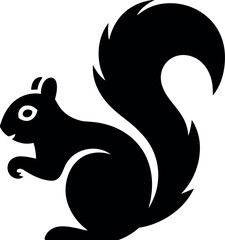 Black squirrel silhouette white animal