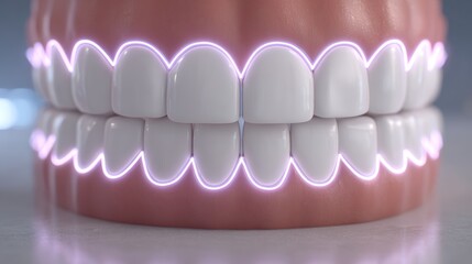 Dental anatomy visualization of glowing tooth and gum graphic macro environment gigapixel high fidelity