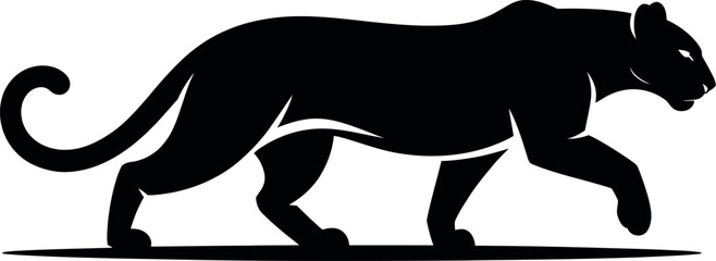 Black panther stalking motion graphic silhouette