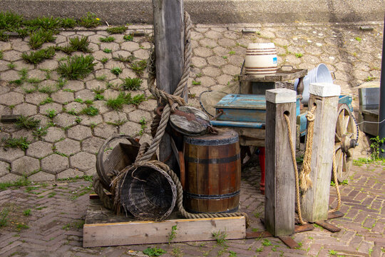 Still life in the harbor of Volendam