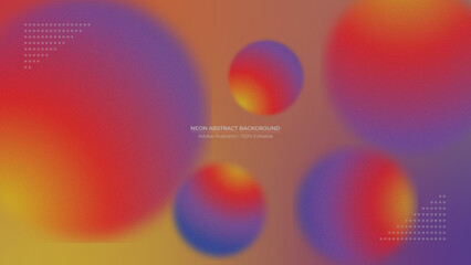 Neon Grain Spheres | Multicolored Halftone Orb Background