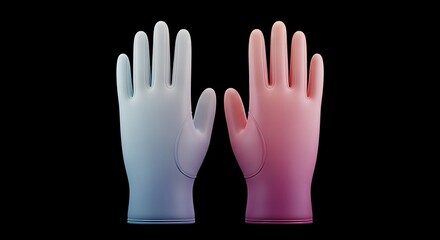 Obraz premium Digital art of two contrasting colored open hands illustration
