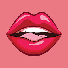 Red Lips Vector Drawing