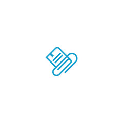 Book paper clip logo on white background.