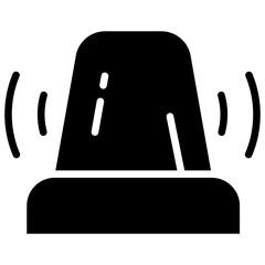 Emergency Alert Glyph Black Silhouette Icon Design Vector - siren light symbolizing emergency response, warning, medical alert, and urgent attention