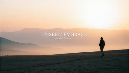 Fototapeta premium A person standing in silhouette during a beautiful sunrise